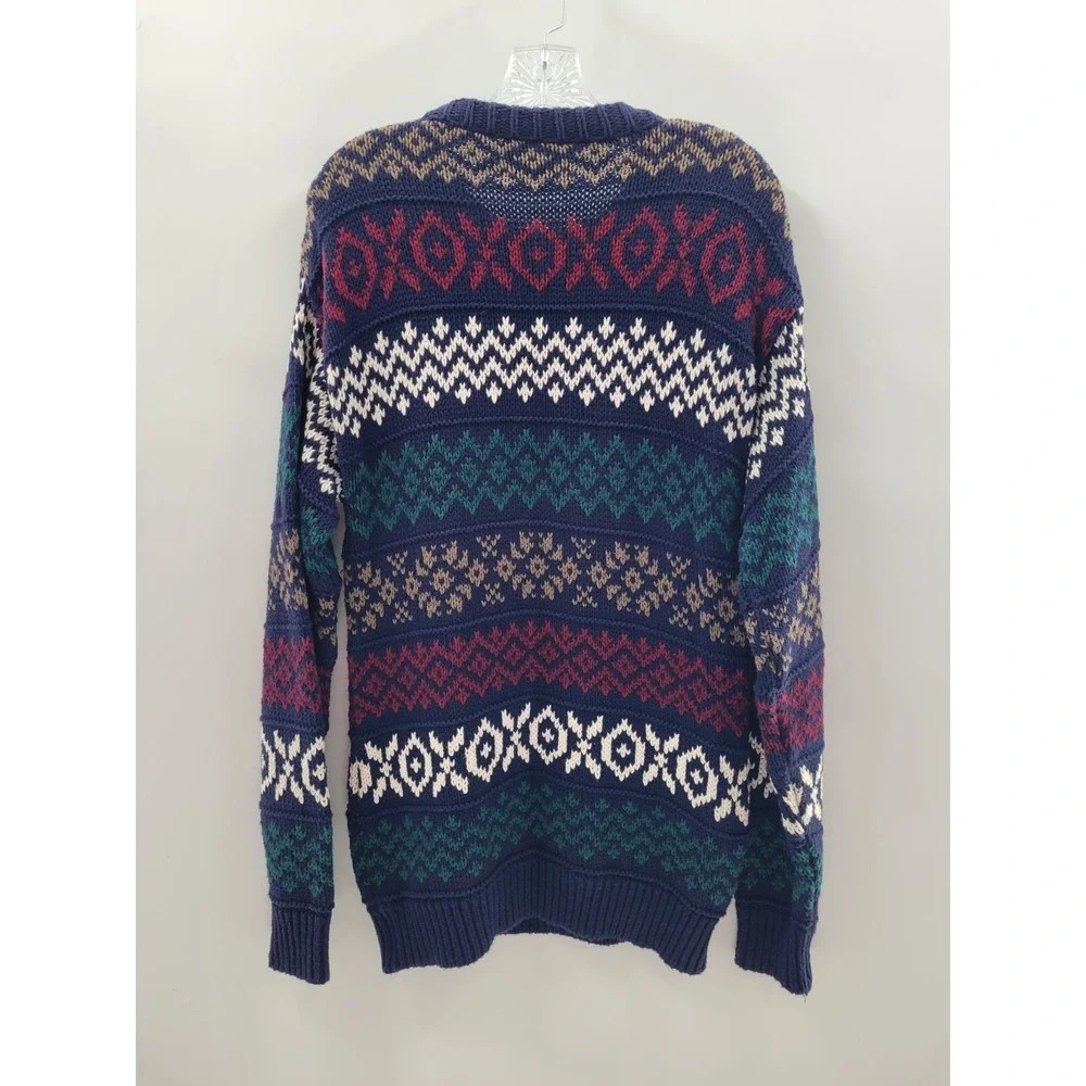 Vintage Lord Jeff The Better Sweater Mens Medium‎ Multicolor Cable Knit